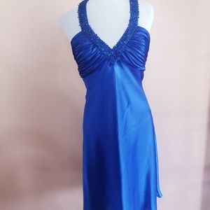Beautiful Blue Halter Party Dress